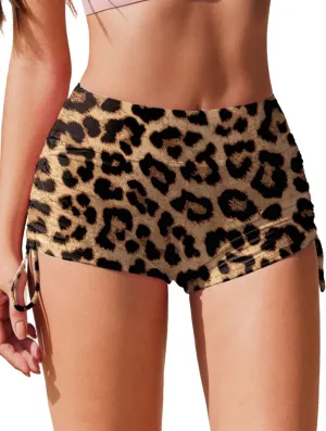 AI'MAGE Womens 3" Swim Board Shorts High Waisted Bathing Suit Bottoms Boy Shorts Adjustable Ruched Side Bikini Shorts S-XXL