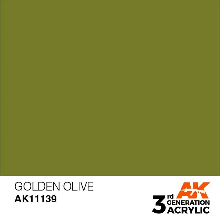 AK Interactive AK11139 3G Golden Olive Acrylic Paint 17ml