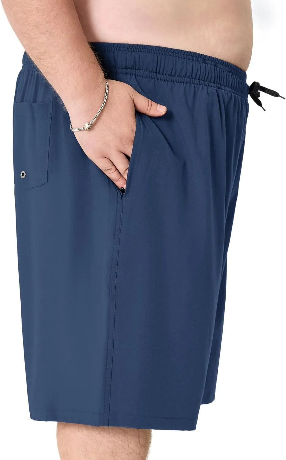 Arcweg Men's Big and Tall Swim Trunks Plus Size Swimsuit for Men with Compression Liner & Zipper Pocket