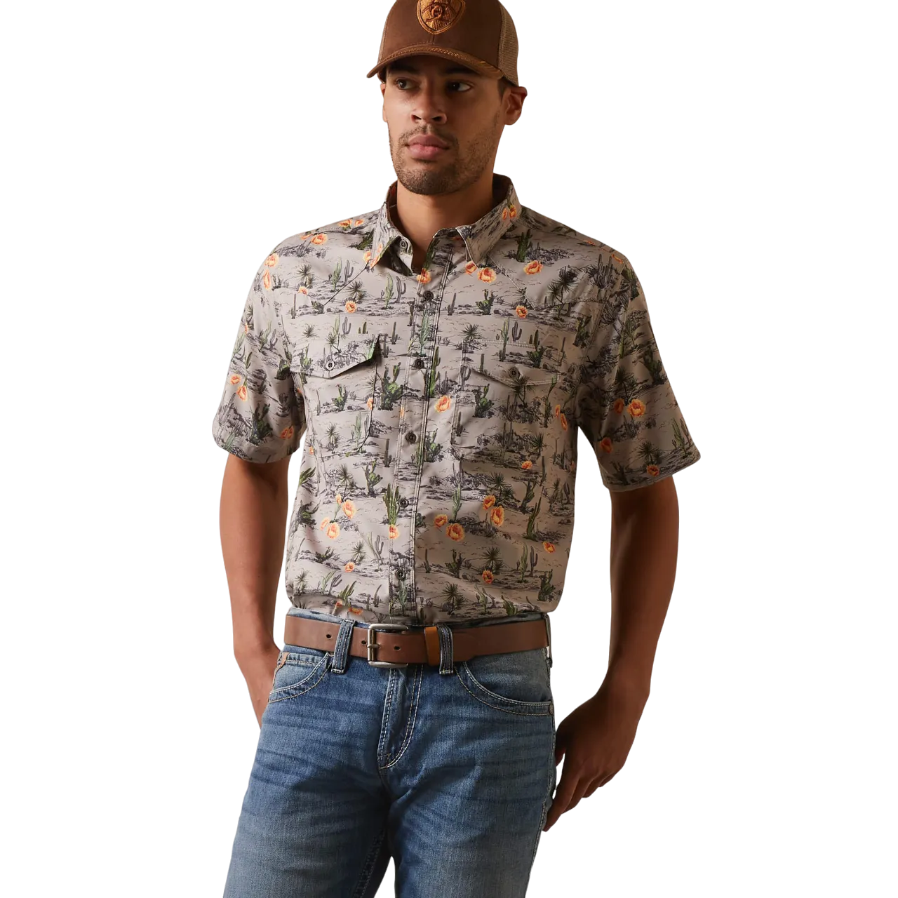 Ariat Men's Dove Desert Scape Ventek Fitted Shirt