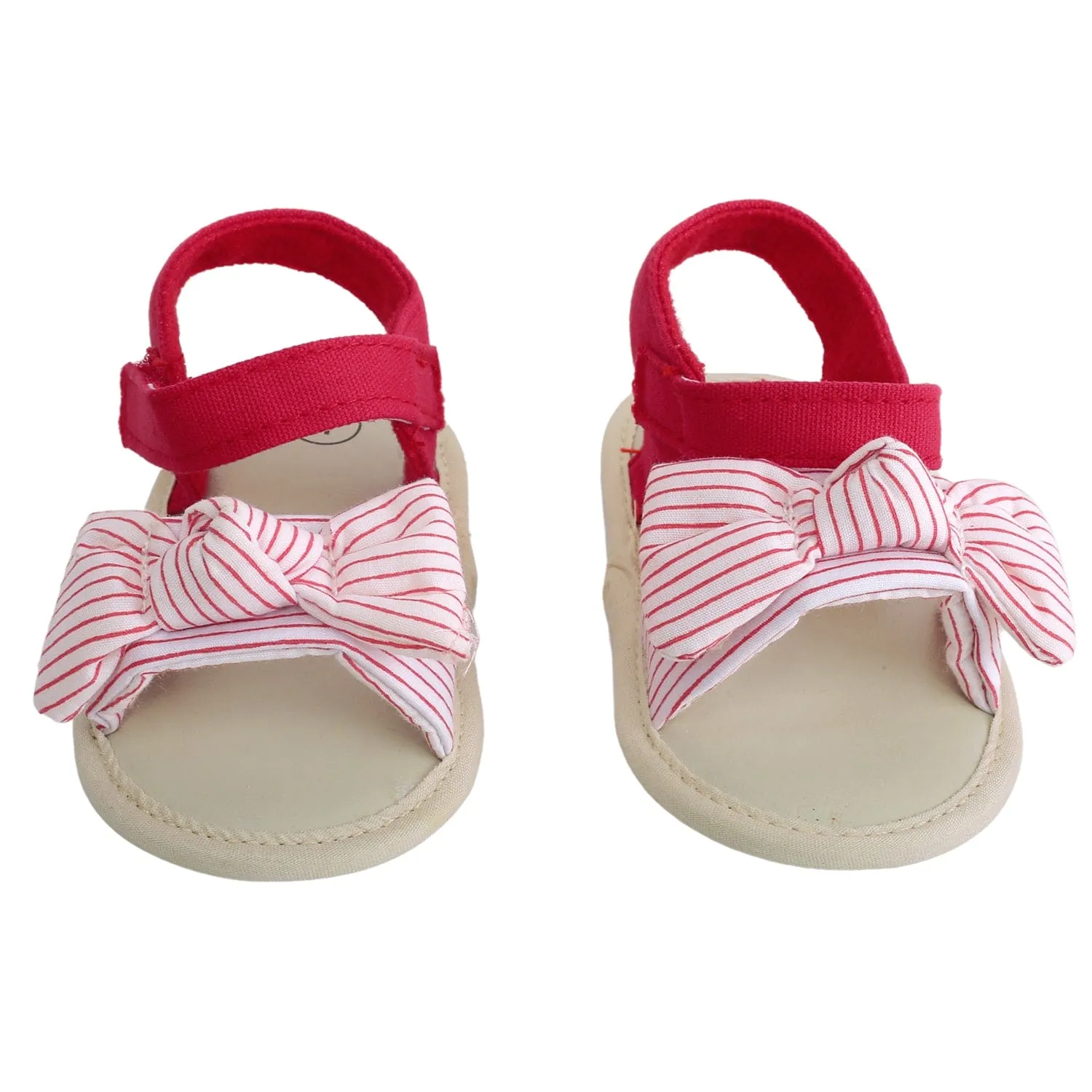 Baby Moo Striped Red Booties