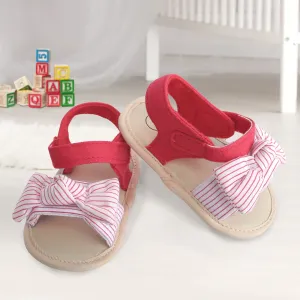 Baby Moo Striped Red Booties