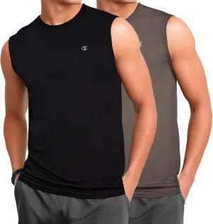 Champion Big and Tall Sleeveless Shirt for Men ?C 2 Pack Performance Muscle Shirt