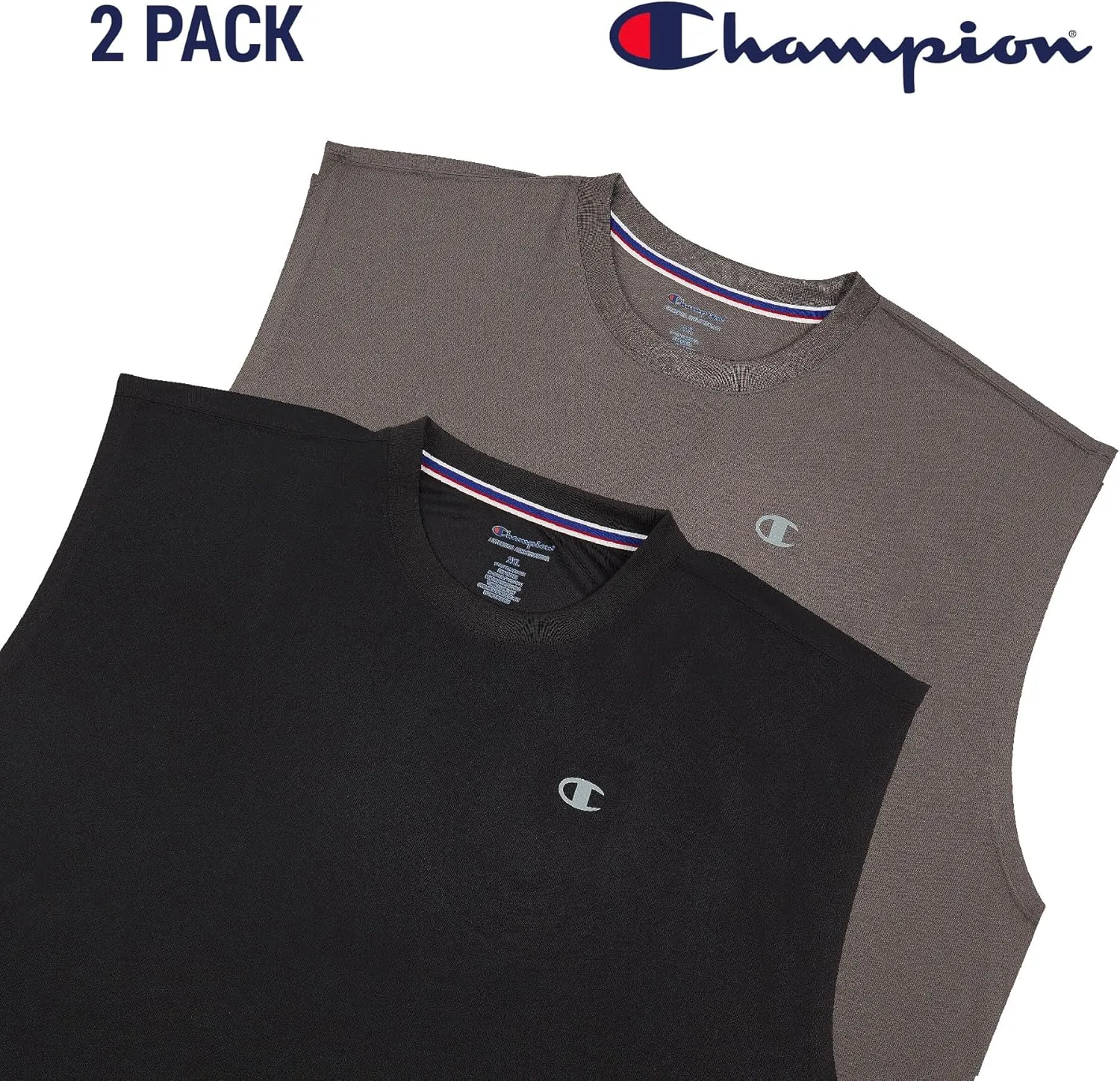 Champion Big and Tall Sleeveless Shirt for Men ?C 2 Pack Performance Muscle Shirt