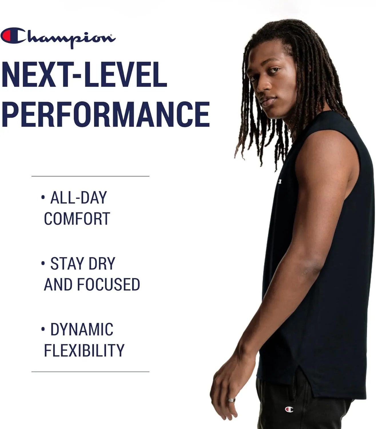 Champion Big and Tall Sleeveless Shirt for Men ?C 2 Pack Performance Muscle Shirt