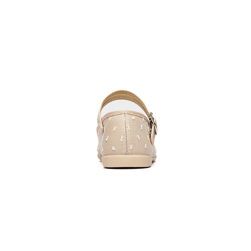 Classic Swiss-Dot Mary Janes In Camel