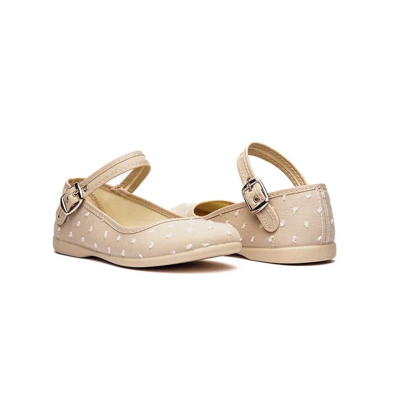 Classic Swiss-Dot Mary Janes In Camel