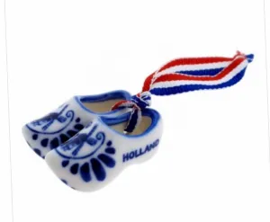 Dutch Wooden Shoes Ornaments, Delft Blue  (QTY: 24)