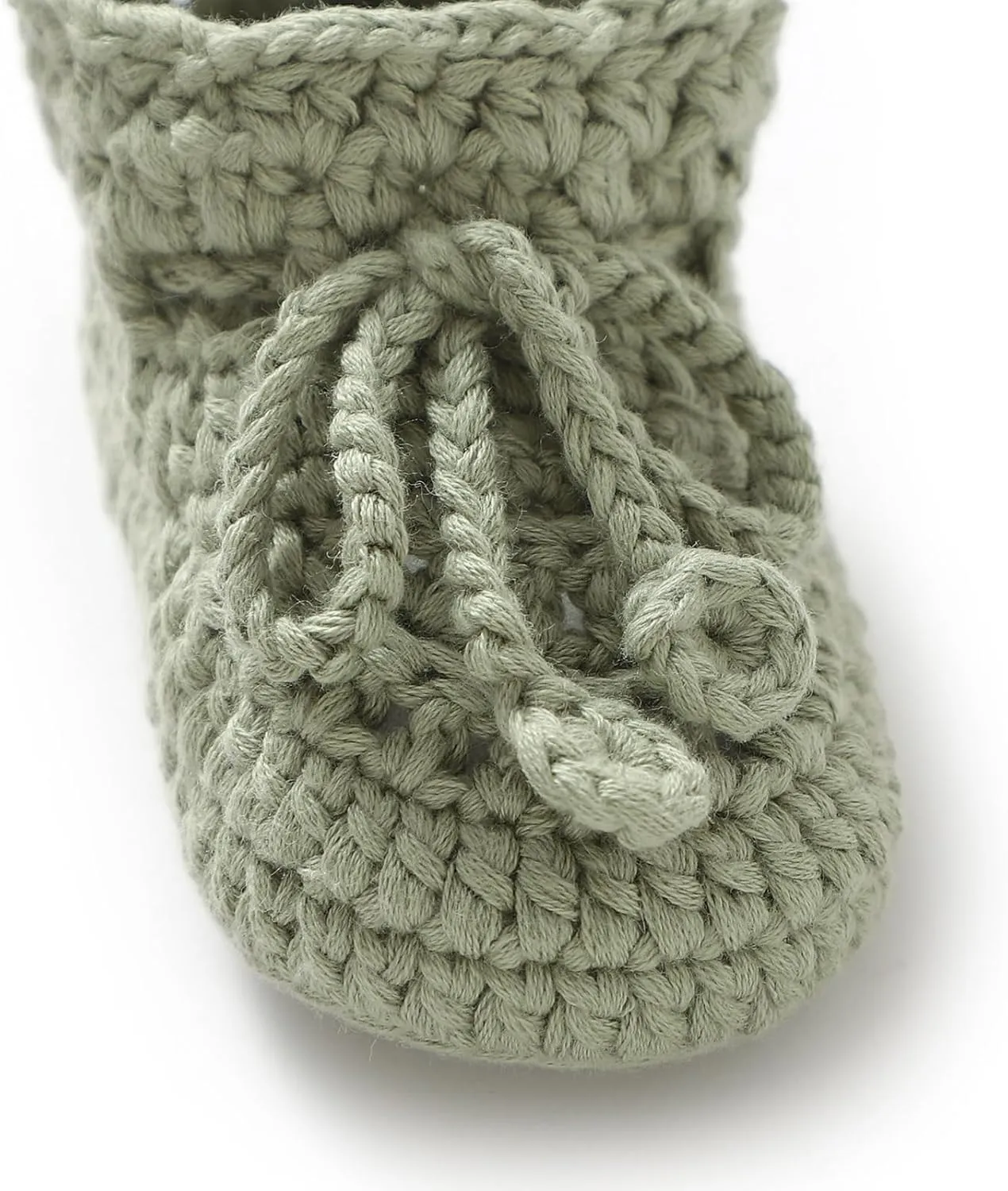 Hadetoto Baby Booties Hand Crochet Knit Cotton Bootie Soft Cozy Warm Socks Shoes Newborn First Walkers for Infant Boy Girl