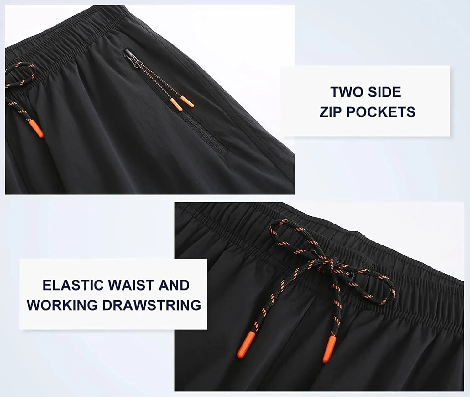 HODOSPORTS Mens No Liner Swim Trunks Quick-Dry with Zipper Pockets