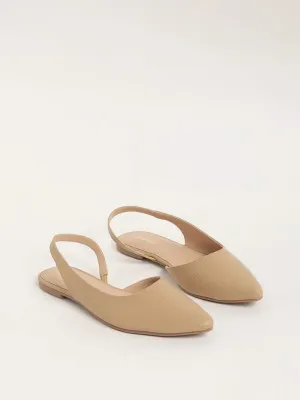 Luna Blu Elegant Taupe Sling-back Mules for Women