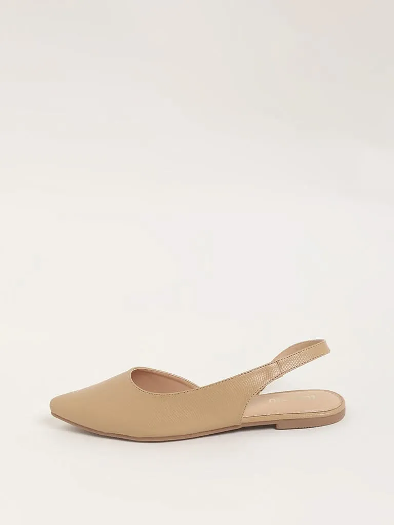 Luna Blu Elegant Taupe Sling-back Mules for Women