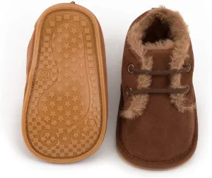 Meckior Baby Booties Newborn Infant Unisex Baby Girls Boys Velvet Rubber Anit-Slip Sole Shoes Toddler Fleece Cozy Winter Warm Prewalker Boots