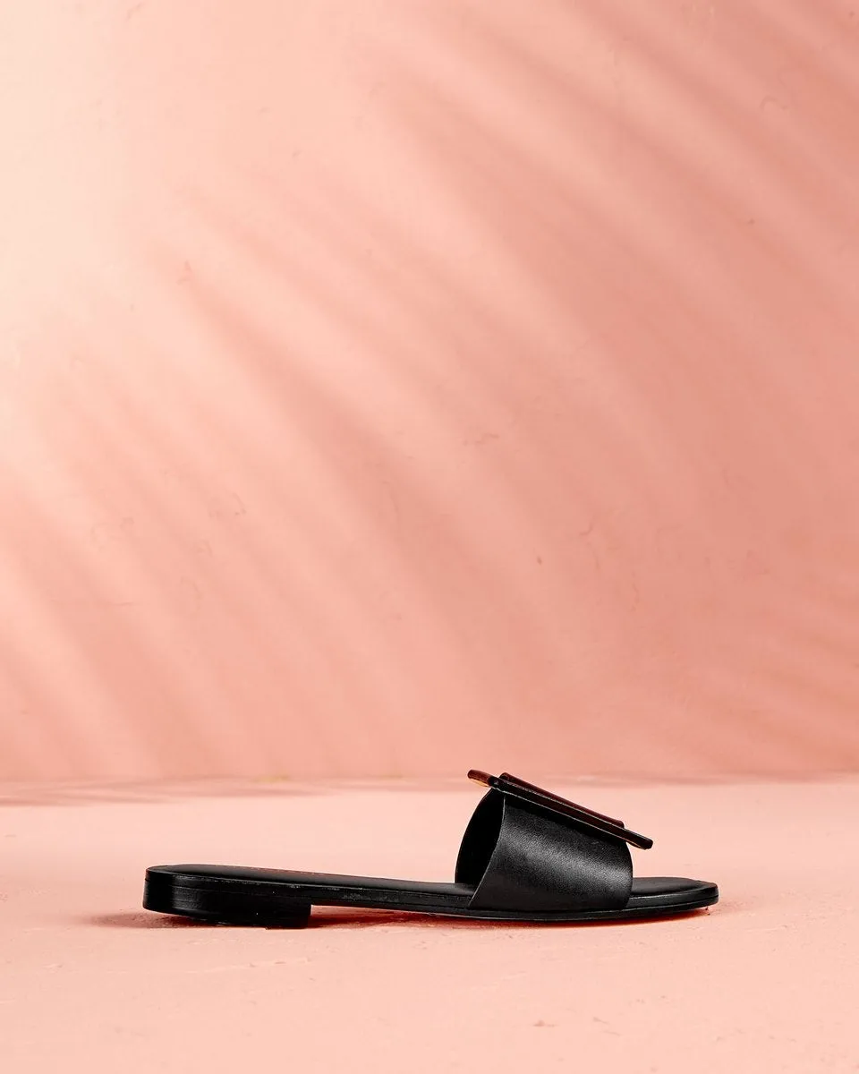 Mules En Cuir Rebecca - Noir