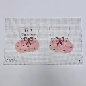 Pink Baby Booties Canvas