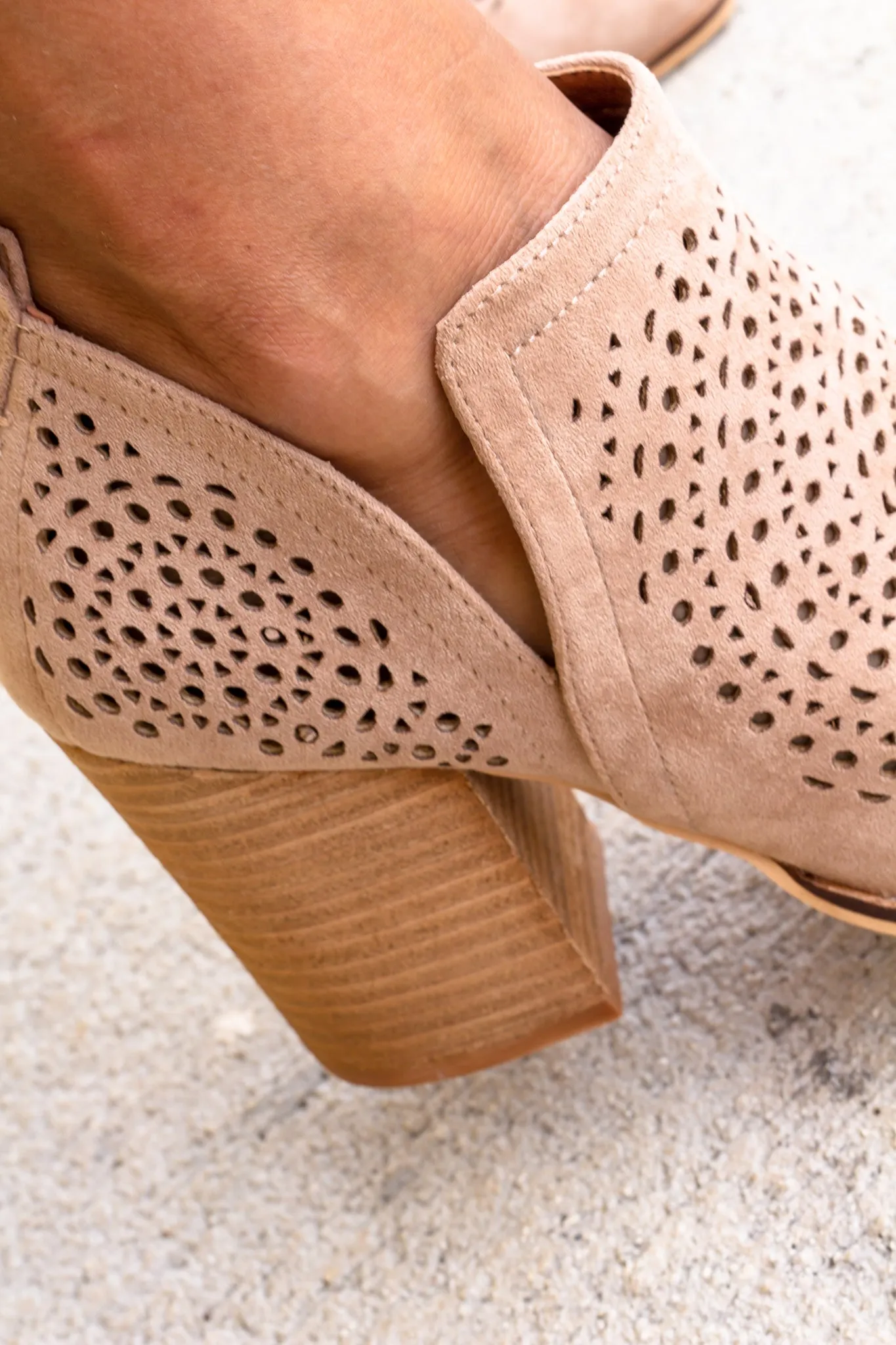 Priscilla Patterned Taupe Booties