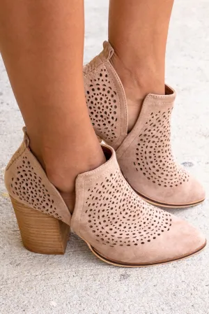 Priscilla Patterned Taupe Booties