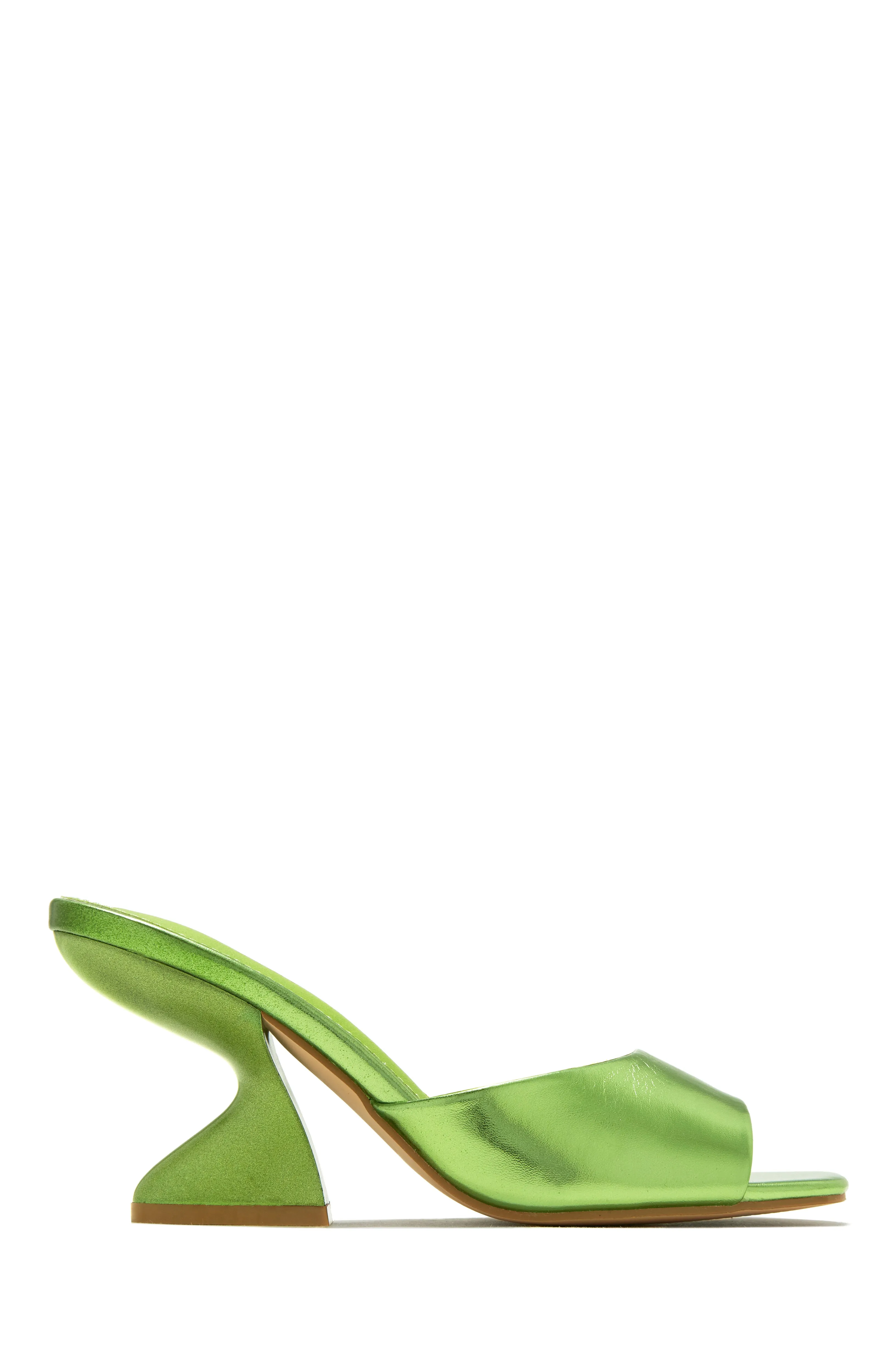 Racquel Mid Heel Mules - Silver