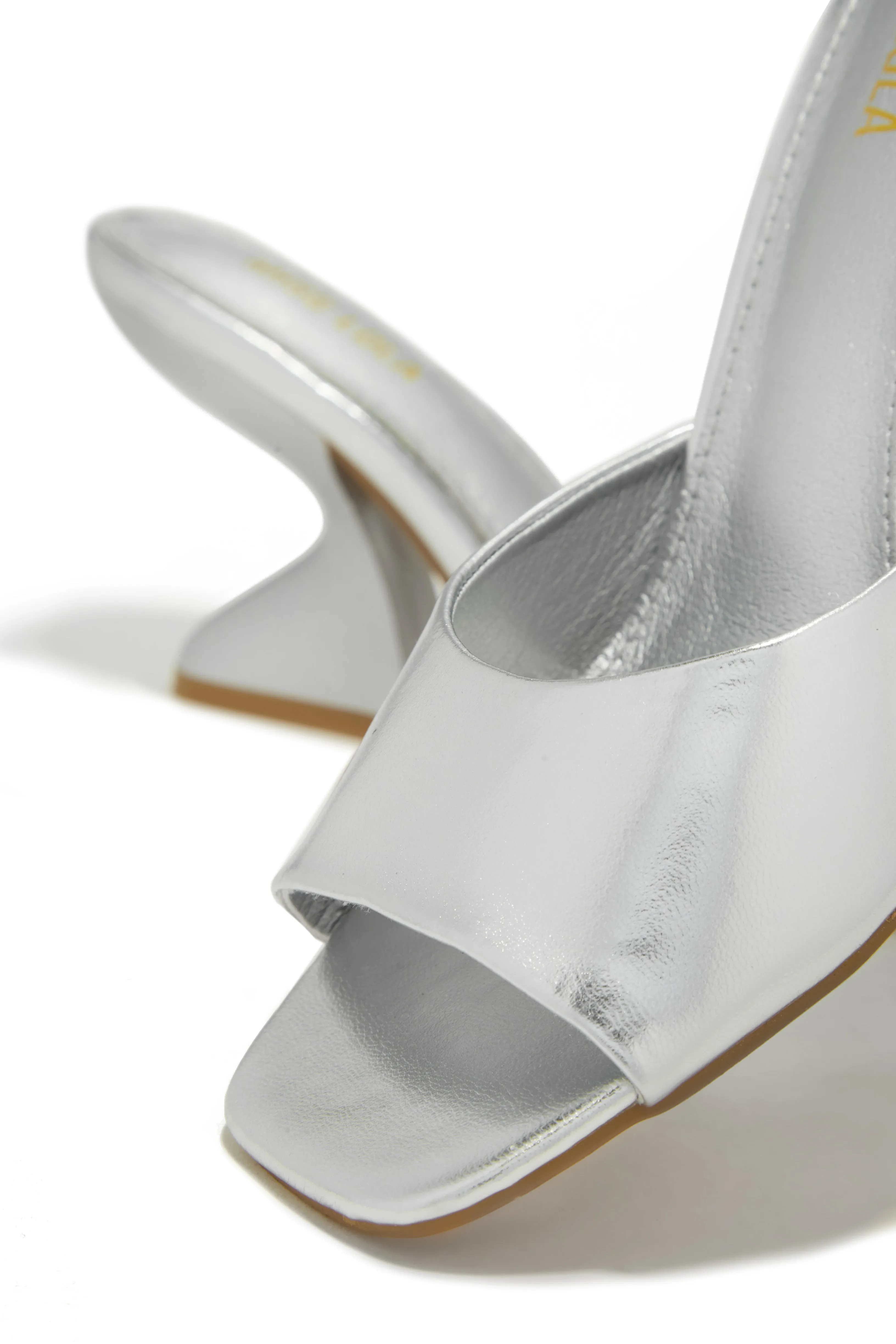Racquel Mid Heel Mules - Silver