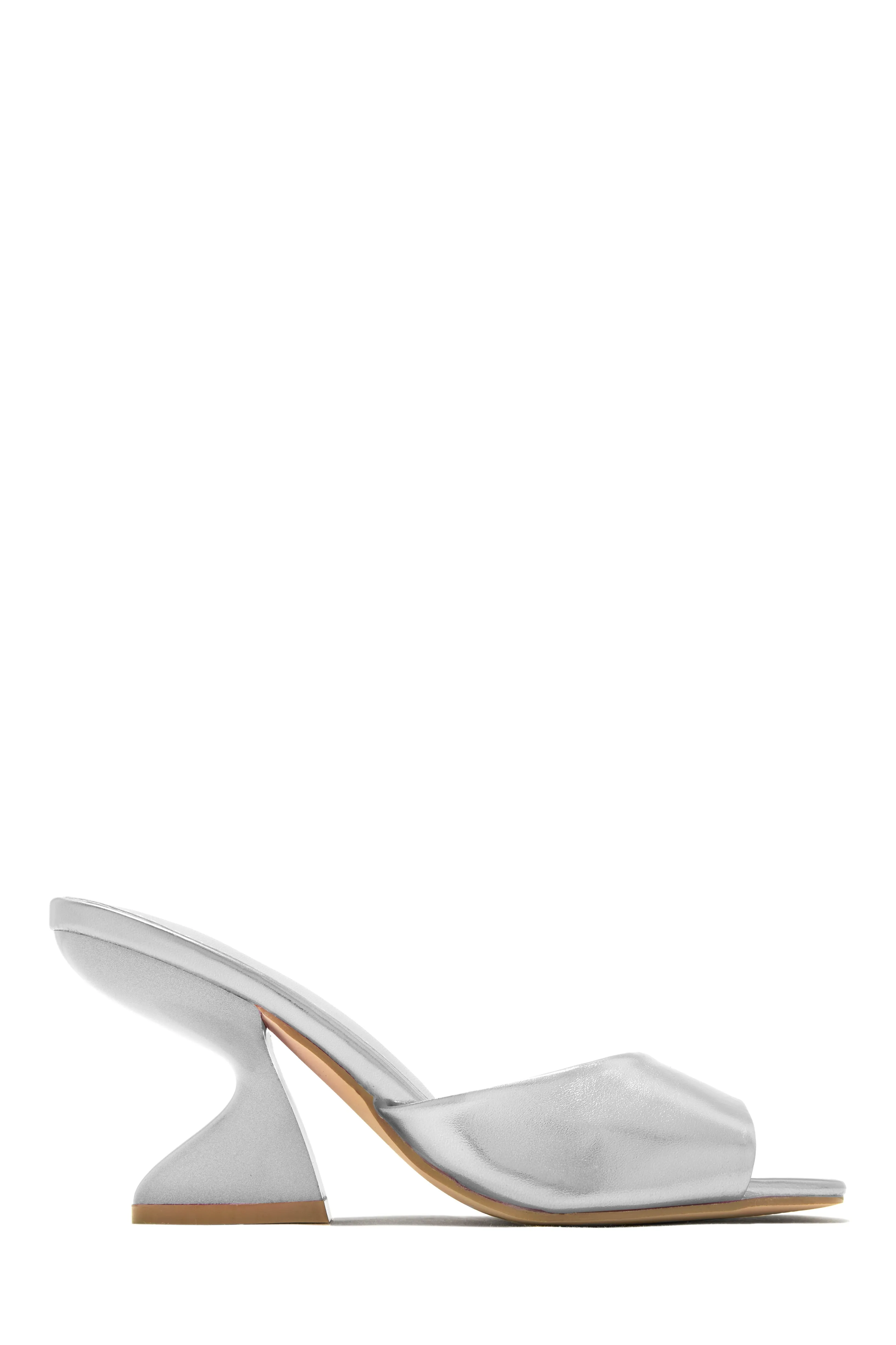 Racquel Mid Heel Mules - Silver