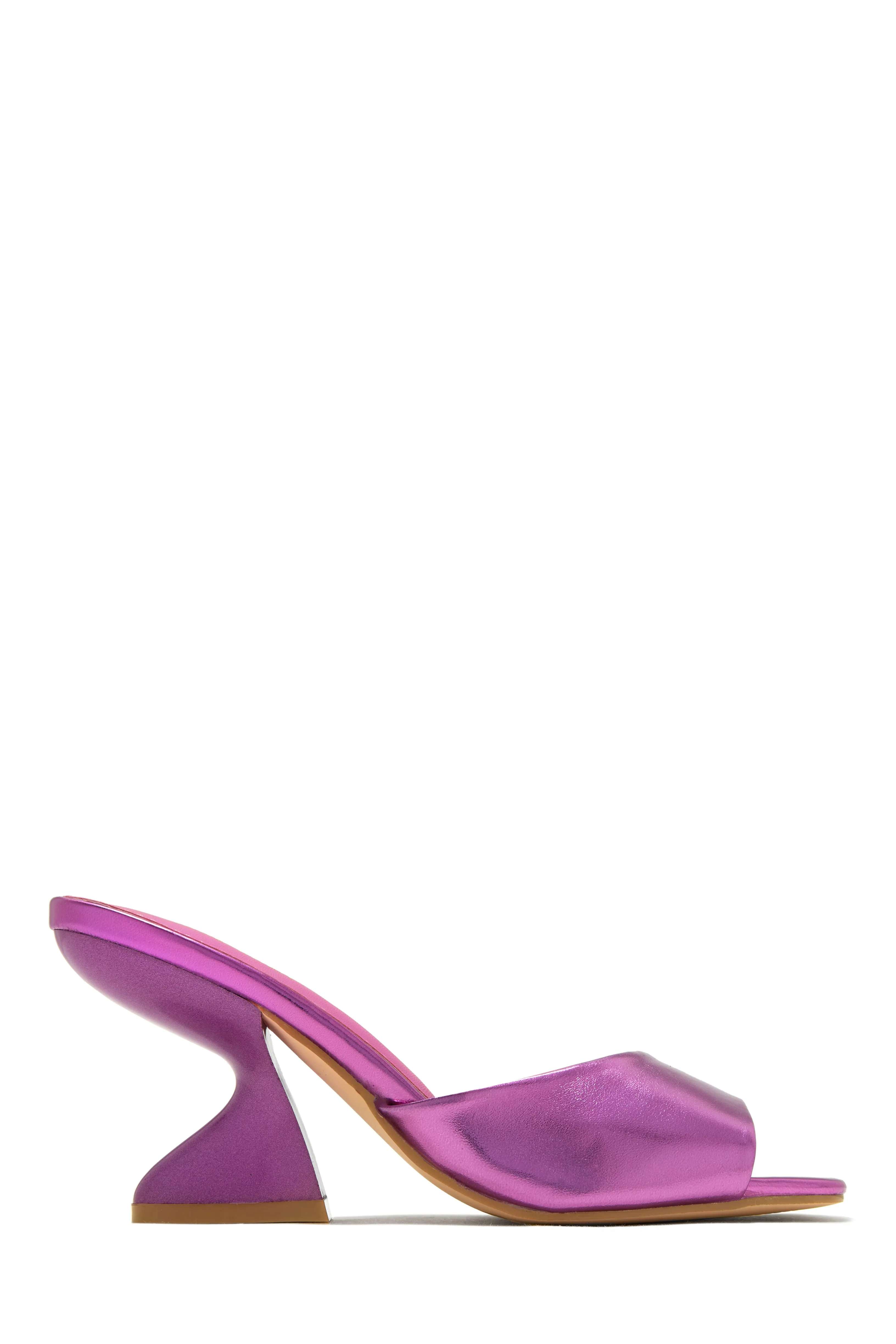 Racquel Mid Heel Mules - Silver