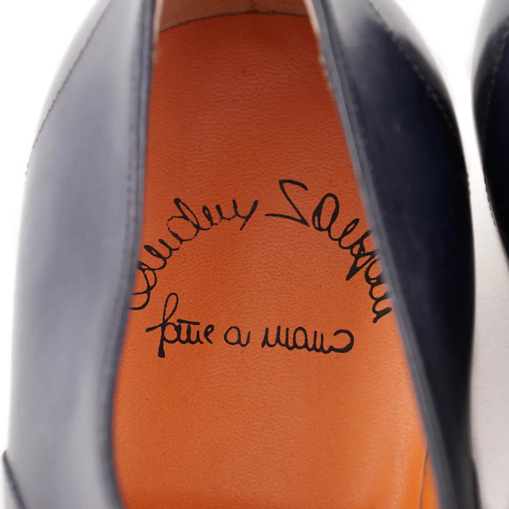 Santoni Medallion-Tip Oxford in Navy Blue