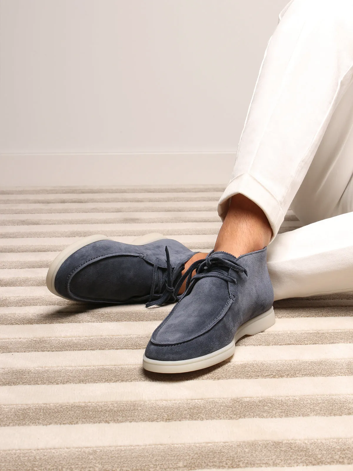 Steel Blue Suede Desert Boot