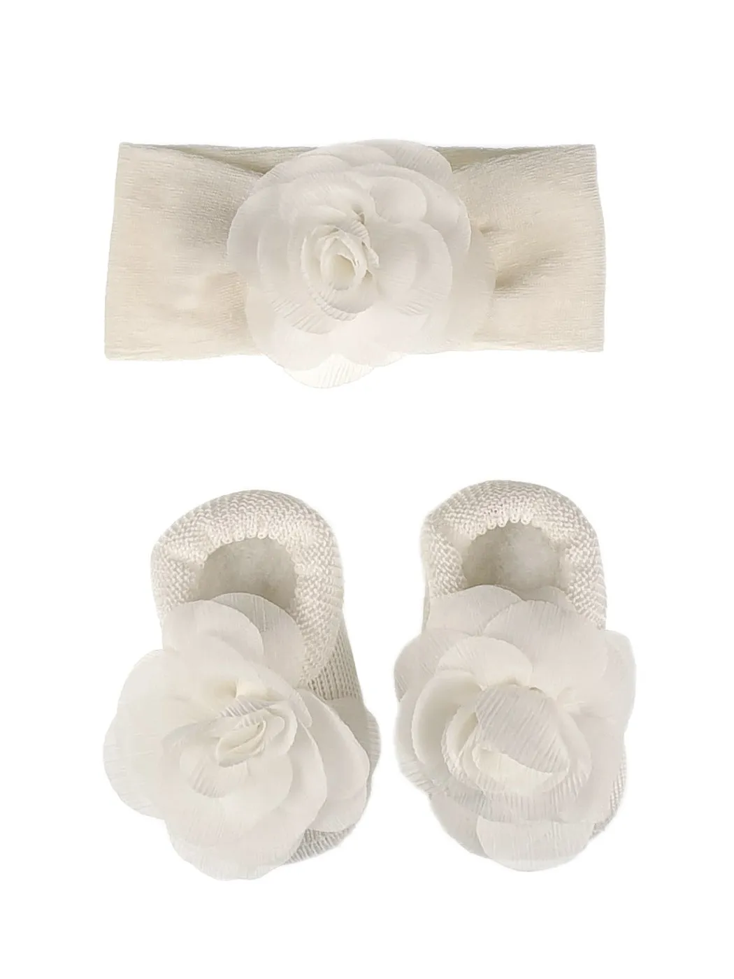 STORY LORIS - Ivory Booties & Headband set for baby-21171
