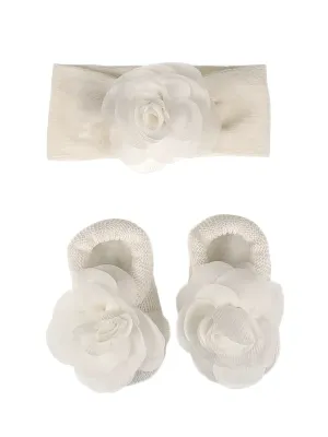 STORY LORIS - Ivory Booties & Headband set for baby-21171