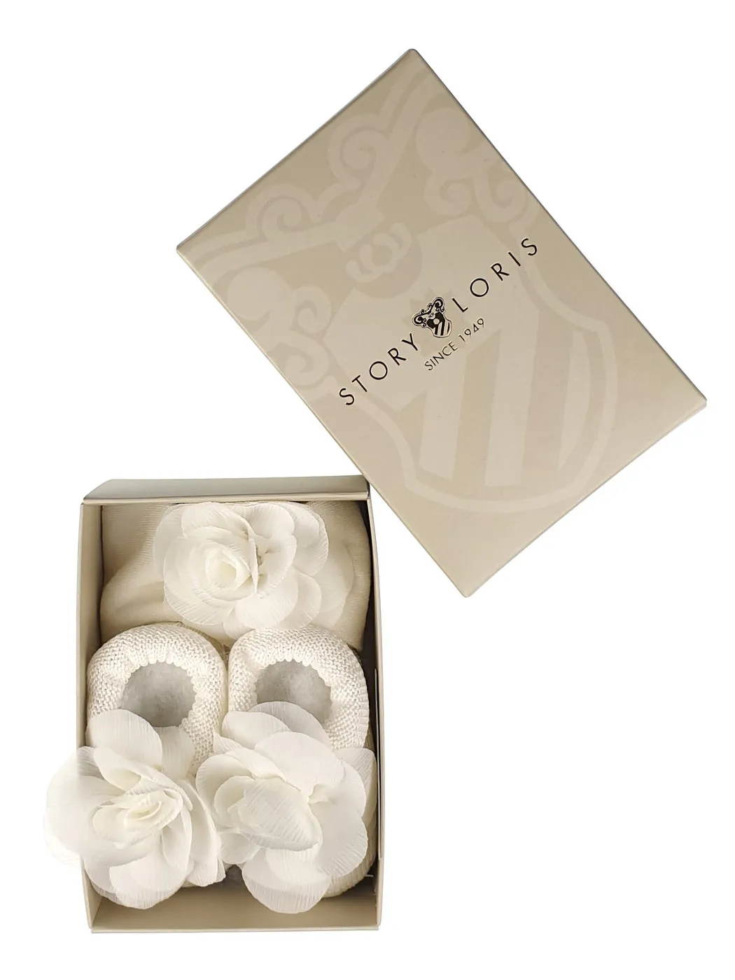 STORY LORIS - Ivory Booties & Headband set for baby-21171