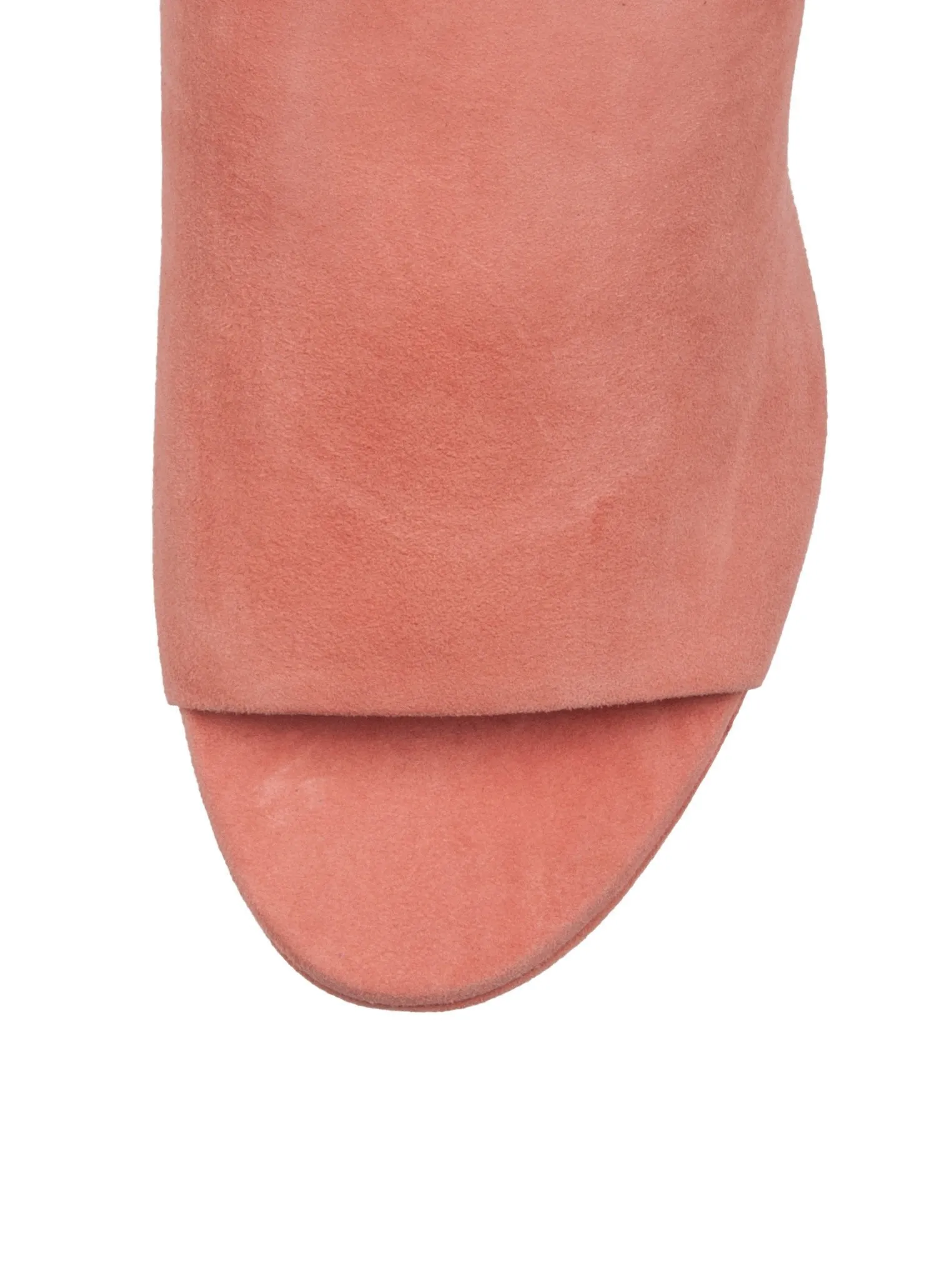 Suede Platform 65mm Peep Toe Mule - Coral