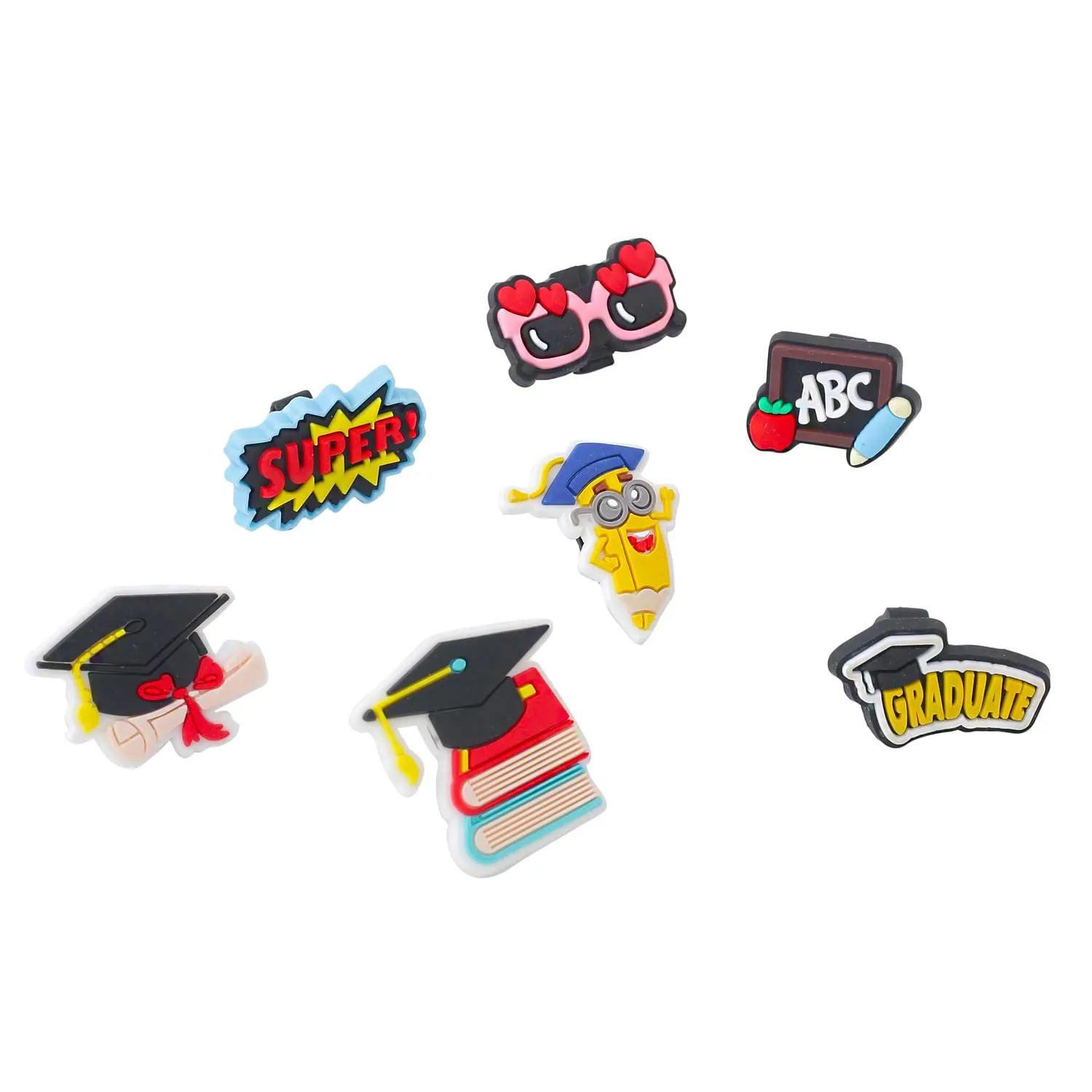 Yellow Chimes Shoe Charms for Girls and Boys | Shoe Accessories Cute Design | Shoe Decoration Charms | Shoe Charms for Clogs Unisex | Pack of 8 pieces | Shoe Jibbitz Charms